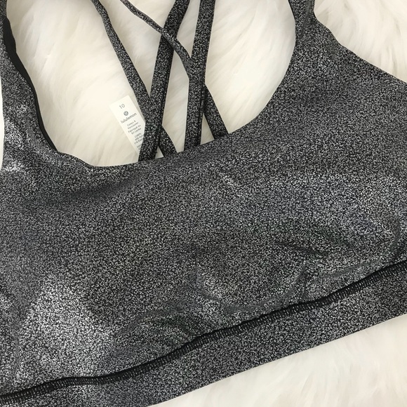 NWT lululemon energy bra foil silver Luminosity - Picture 2 of 8